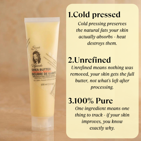 Nilotica Shea Butter for Very Dry & Sensitive Skin | Unscented Pure Moisturizer 100ml