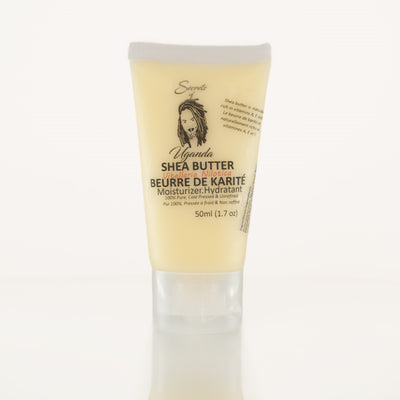 50ml Tube of Nilotica Shea Butter on a White Background