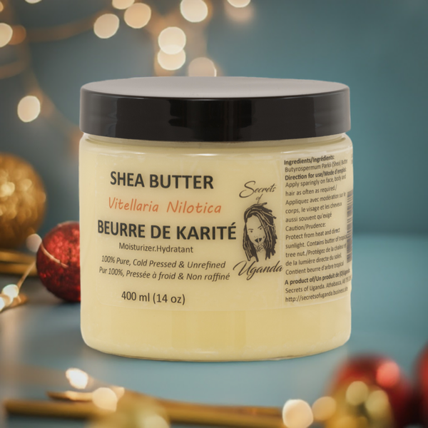 Nilotica Shea Butter 400ml | Pure Unrefined Moisturizer for Dry & Sensitive Skin